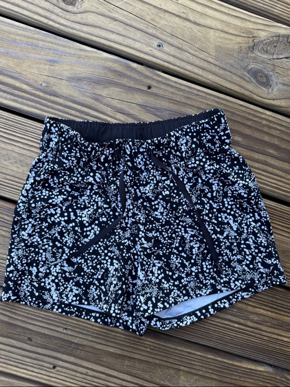 lululemon athletica Black with White Speckle Athletic Shorts